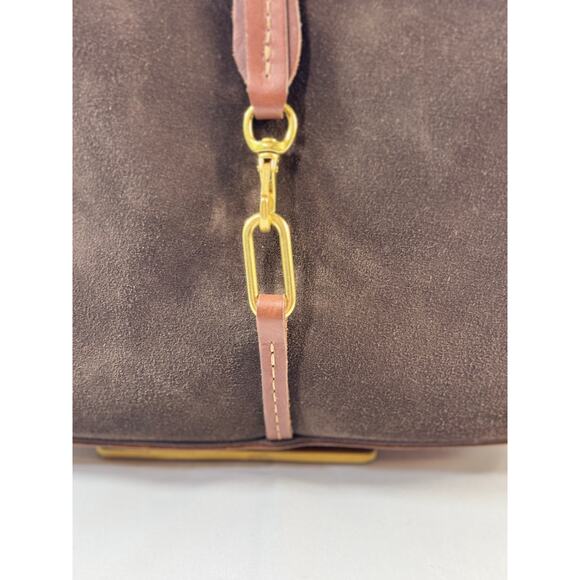 Coronado Dark Chocolate Suede Concealed Carry Purse with Brown Leather Strap - Picture 8 of 16